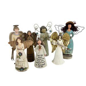 Angel Figurine Lot Russ, B Lloyd, Simple Spirits, Our Family's Angels